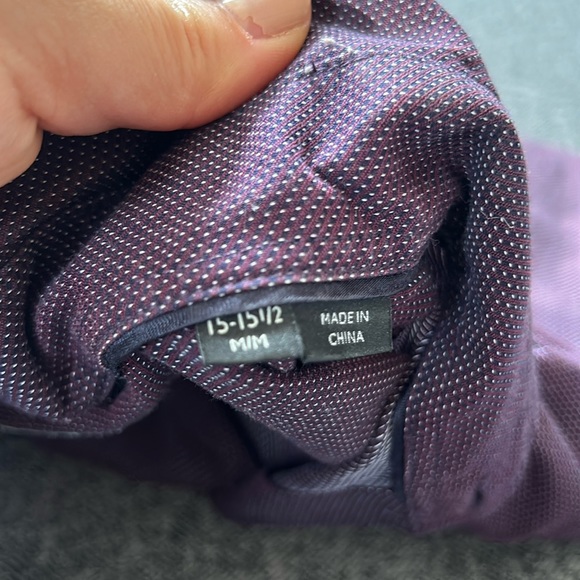 RW&Co Dark Purple Men's dress shirt slim fit Size M, 15-15.5 neck - Picture 10 of 10